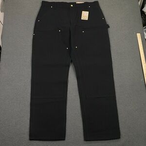 Vintage Carhartt B01-BLK Pants Mens 40x32 Canvas Double Knee Dungaree Made USA
